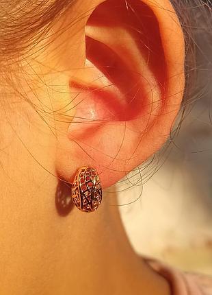 Детские серьги медсплав медзолото колечки узорные кольца закутня