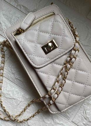 Женская мини сумочка клатч с цепочкой стеганая, маленькая сумка для девушек, модный женский кошелек-1 фото