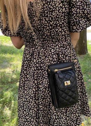 Женская мини сумочка клатч с цепочкой стеганая, маленькая сумка для девушек, модный женский кошелек-