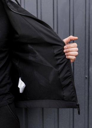 Черная мужская куртка осень весна капюшон крутая стильная2 фото