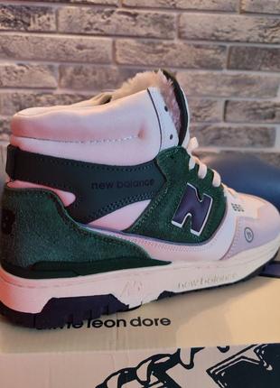 New balance 650 high green white fur4 фото