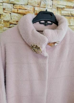 Кофта кардиган накидка пальто куртка вовна альпака туніка кишені3 фото