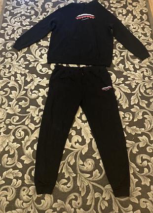 Шикарный, костюм, мужской, тепленький, на байке, в черном, цвете, от дорогого, бренда: closure london 👌