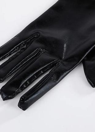 Сексуальные эротические длинные перчатки имитация кожи блестящие8 фото