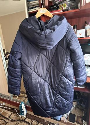 Зимова куртка-пальто з капюшоном2 фото