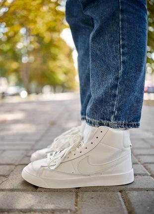 Женские демисезон кроссовки nike blazer high full white