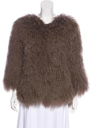 Рідка річ, курточка шубка під хутро лами, темний шоколад, стильна тепла