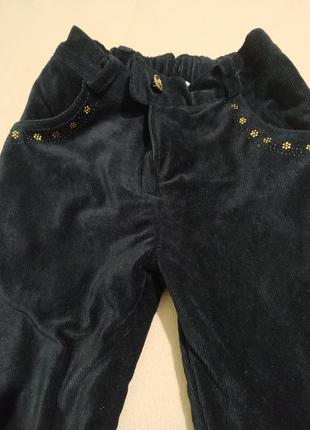 Теплые вельветовые брюки для девочки в идеальном состоянии1 фото