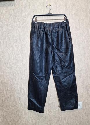 Шикарные кожаные брюки прямого кроя на подкладке autograph, marks &amp; spencer, 100% натуральная кожа7 фото