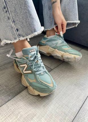 Демисезонные замшевые кроссовки new balance 9060 light blue1 фото