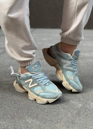 Демисезонные замшевые кроссовки new balance 9060 light blue2 фото