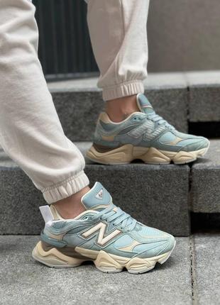 Демисезонные замшевые кроссовки new balance 9060 light blue10 фото