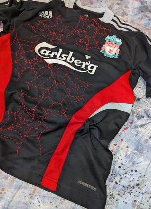 Adidas custom web hand made футболка джерси кастом ручная вышивка liverpool jersey y2k черная красная3 фото