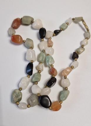 Бусы, ожерелье, колье самоцветы натуральные камни винтаж3 фото