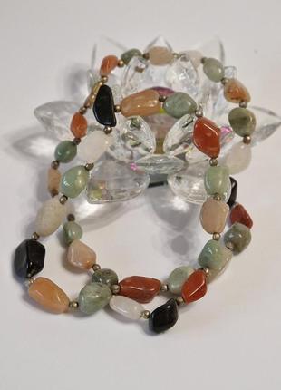 Бусы, ожерелье, колье самоцветы натуральные камни винтаж1 фото