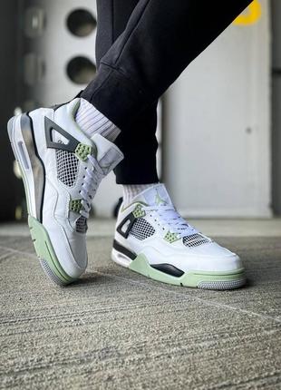 Кроссовки мужские джордан 4 nike air jordan 4 seafoam, мужское кроссовки найк джордан 4, кроссовки женские джордан