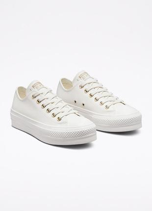 Кеди chuck taylor all star lift platform mono white a02610c1 фото