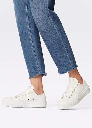 Кеди chuck taylor all star lift platform mono white a02610c7 фото