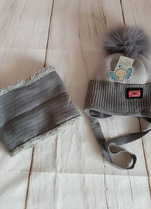 Зимний комплект шапка+хомут1 фото