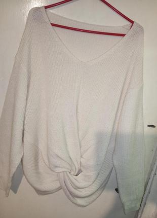 Шикарный,молочный,асимметричный свитер-джемпер,большого размера,shein