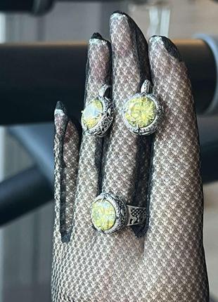 Эксклюзив. новый аристократический набор серьги и кольцо черненое серебро6 фото