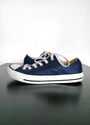 Kеди converse all star chuck taylor leather blue 149729c ox low top navy unisex в дуже гарному стані