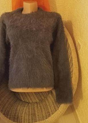 Красивый зимний теплый плотный свитер(травка)
