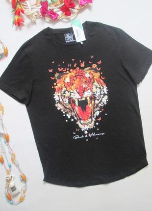 Шикарная хлопковая футболка с тигром beck & hersey 💜🌺💜