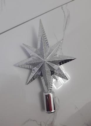 Верхушка для елки рождественская&nbsp; новогодняя звезда 28 см