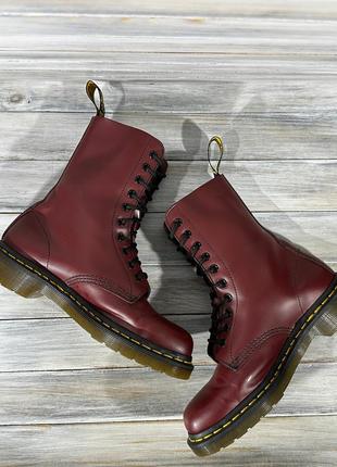 Dr. martens 1490 cherry red smooth оригинальные ботинки5 фото