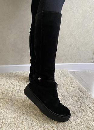 Зимові чоботи, сапоги, натуральна замша, розмір 36, нові