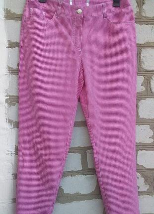 Яркие брюки штаны джинсы в клетку коттон винтаж ретро 80-х высокая талия