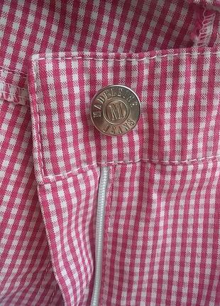 Яркие брюки штаны джинсы в клетку коттон винтаж ретро 80-х высокая талия