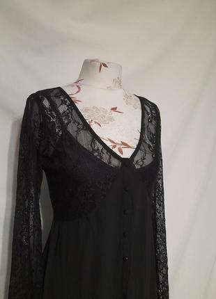 Сукня з мереживним верхом в готичному стилі готика панк з широким рукавом gothicana by emp9 фото