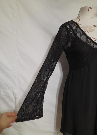 Сукня з мереживним верхом в готичному стилі готика панк з широким рукавом gothicana by emp10 фото