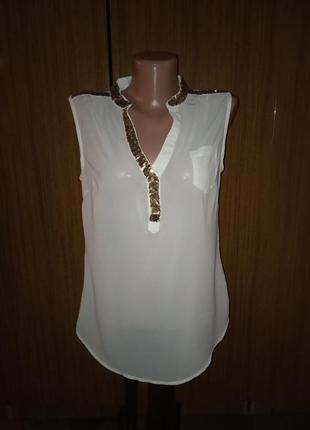 Шифоновая блуза с удлиненной спинкой