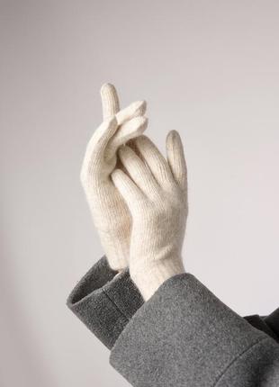 Набор комплект с ангорой шапка и перчатки odyssey, пастель