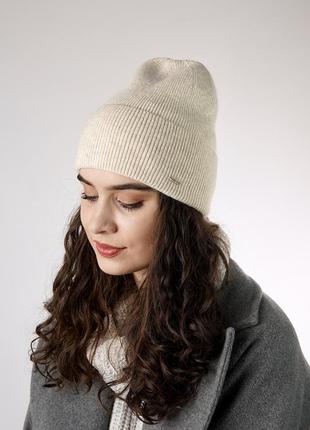 Набор комплект с ангорой шапка и перчатки odyssey, пастель