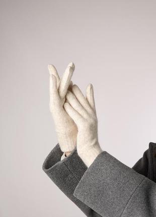 Набор комплект с ангорой шапка и перчатки odyssey, пастель