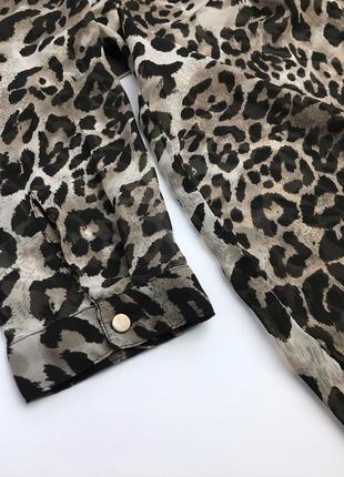 Женская блуза чёрная туника платье леопард only4 фото