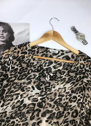 Женская блуза чёрная туника платье леопард only2 фото