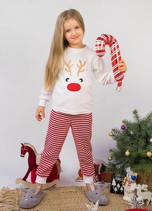 Новорічна піжама велюрова, новогодняя пижама велюровая,дитяча піжама з оленем