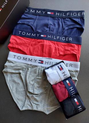 Мужские премиум трусы брифы/слипы в стиле tommy hilfiger - 3 шт.