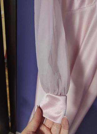 Платье длинное нежно розовое8 фото