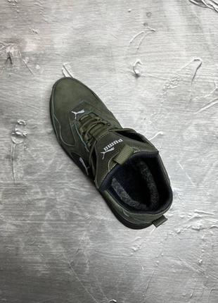 Зимние ботинки puma из высококачественной натуральной плотной кожи8 фото