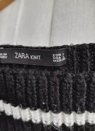Теплый свитер в полоску от zara размер l9 фото