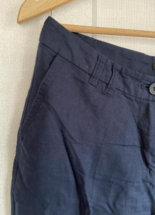 Сині лляні штани брюки3 фото