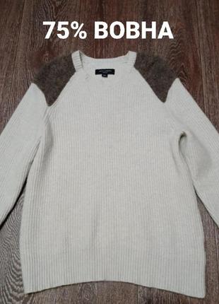 Брендовый 75% шерсть супер теплый мужской свитер джемпер р.m от allsaints