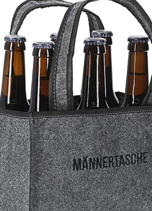 Фетрова сумка на 6 пляшок пива