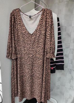 Сукня в леопардовий принт довжини midi new look